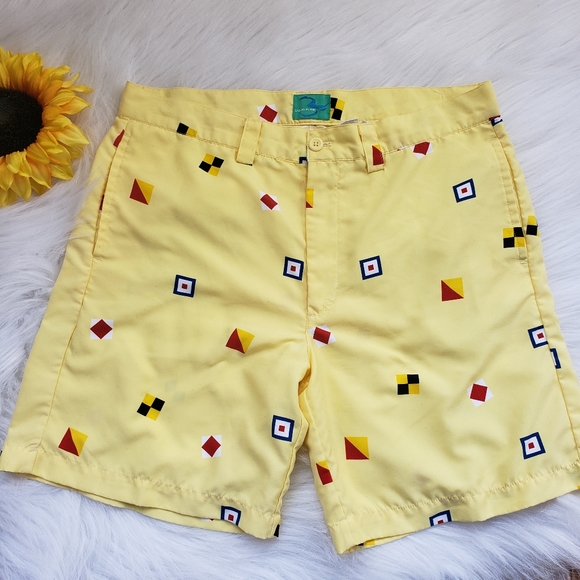 Liquid Flow Other - Liquid flow nautical flag print yellow swim shorts